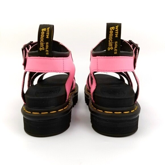 RARE Dr. Martens Pink Lemonade Hydro Leather Strap Sandals - Picture 8 of 11